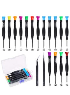 Buy Screwdriver Kit, 18Pcs Precision Magnetic Small Screwdrivers with Flathead Phillips Star Tweezers for Mobile Phone, Smartphone, Game Console, Tablet, PC, Watch in UAE