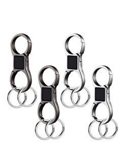 Buy Heavy Duty Stainless Steel Key Chain, Detachable Car KeyChains with 8 Extra Key Rings, Key Holders for Men and Women, 4 Pieces in UAE