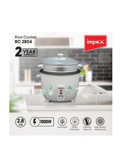 اشتري Electric Rice Cooker, Drum Cooker, Automatic Cooking, Keep Warm, Safety Protection, Cool Touch Body, Carrying Handle, Measuring Cup, Spoon, Steamer 1.5 L 500 W RC 2802 Multicolour في الامارات