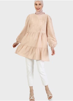 Buy Balloon Sleeve Tiered Tunic in UAE