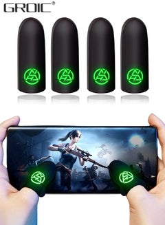 Buy Gaming Luminous Finger Sleeves for Sweaty Hands, 2 Pair of Ultra-Thin Breathable Touchscreen Thumb Gloves, PUBG Gamer Finger Covers for Tablet iPad/Mobile Phone in UAE