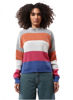 اشتري Colorful Chunky Knit Mock Neck Pullover في مصر