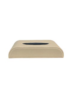 اشتري Portable Rectangular Tissue Cover Box Holders Case Pumping Paper For Car Home Gift beige في الامارات