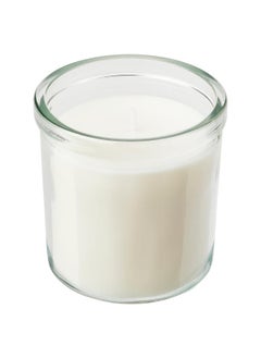 Buy Scented Candle In Glass Vanilla Light Beige 40 Hr in Saudi Arabia