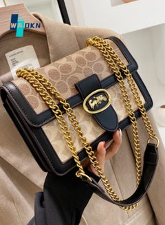 Buy Women's Bag Trendy Chain Shoulder Bag High Quality Retro Small Wallet Ladies Leather Luxury Bag in UAE