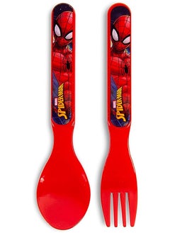 Buy Spiderman Flatware Set Plasitc Steel Fork And Spoon REUsable Dishwasher Safe Utensils Official Marvel Product, Multicolor, TRHA11387, Spoon and Fork in UAE