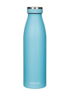 Buy Sistema Stainless Steel Water Bottle Blue 750ML in UAE