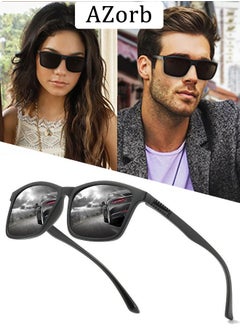 Buy Polarized Men's Sunglasses Men Square Lightweight Frame UV400 Protection Women Sun Glassess Fashion Eye Glasses for Daily Eyewear Black in Saudi Arabia