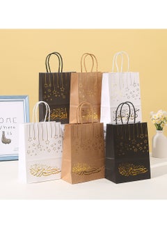 Buy 6 Pieces Kraft Paper Gift Bags for Holidays and Festive Day, Party Bags with Handles for Candy Desserts and Jewelry Gifts, Party Favor Bags and Party Supplies,Medium Size in UAE