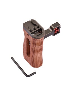 Buy Adjustable Wooden Camera Cage Handle Left/Right Side Hand Grip 1/4 Inch Screw ARRI-Style Mount with Cold Shoe Mount Mini Wrench Compatible with SmallRig Video Cage in Saudi Arabia