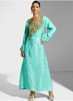 اشتري Embellished Embroidered Jalabiya في الامارات