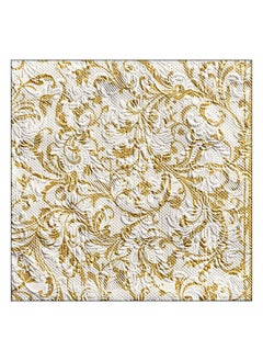 اشتري Ambiente Large Embossed Napkins Damask, White/Gold في الامارات