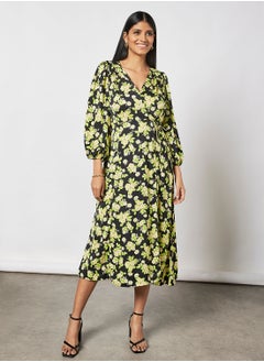 Buy Floral Print Wrap Dress in UAE