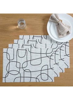 Buy Lanny 4-Piece Printed Placemat Set 30X45Cm - Black in UAE