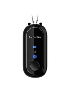 Buy Mini Portable Hanging Neck Anion Air Purifier Fast Air Purification High/Low Gear Adjustment Built-in Battery Black(Chain) in UAE