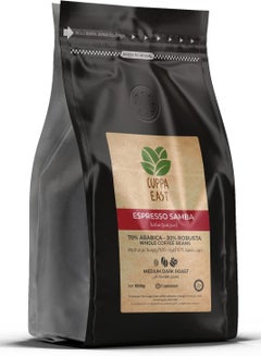 Buy Cuppa East Top Class Espresso Samba, 70% Arabica - 30% Robusta Coffee Blend, Medium Dark Roast, Nuts, Caramel & Brown Sugar, 1 Kg in UAE