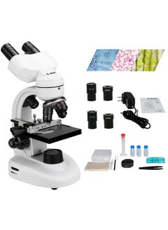 اشتري SV605 Compound Binocular Microscope 80X-1600X,Two-Layer Mechanical Stage Microscope, Microscope for Adults Teens Students, Microscopes with Science Kits, Dual LED Illumination في الامارات