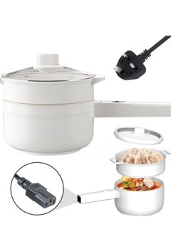 اشتري Electric Hot Pot - Non-Stick Pan, 1.8L Mini Pot for Steak, Fried Rice, and More! With Dual Power Adjustment and Steamer - Perfect for Rapid Noodles, Ramen, Oatmeal, Soup, and More! في الامارات