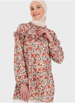 Buy High Neck Floral Printed Tunic in UAE