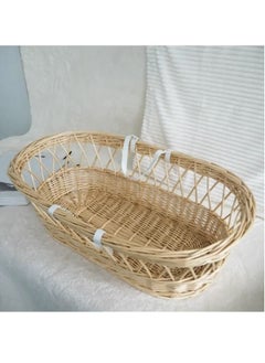 Buy Infant Wicker Moses Basket Waffle Beaded Beddings in Saudi Arabia