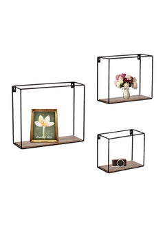 اشتري METAL WIRE WALL SHELVES SQUARE SHAPED SET OF 3PCS SIZE: 30x12x30, 25x12x25, 20x12x20cm في الامارات