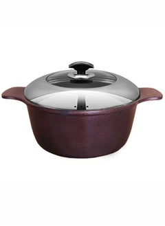 Buy Sonex Splendor Pot 20 cm, Korean Diecast Technology Cooking Pot, Multi Layer Durable Coat, Even Heating, PFOA & PTFE Free Non Stick Interior, Ergonomic & Sturdy Cast Handles, Easy to Clean,Black Ruby in UAE