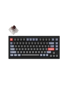 اشتري Keychron V1 QMK لوحة مفاتيح ميكانيكية مخصصة قابلة للتبديل السريع مع 75٪ تخطيط ، RGB ، مقبض & أمبير ؛ مفتاح بني - أسود الكربون في الامارات