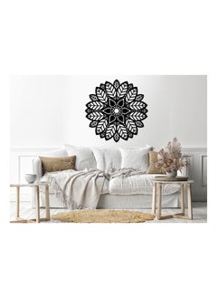 Buy Geometric shape flower Wood Wall art 80x80 Black in Egypt