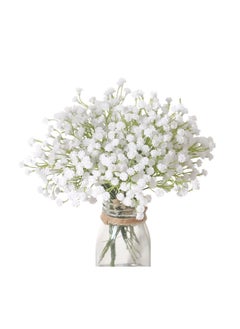 Buy 10PCS 30 Bunches White Babys Breath Flowers, Artificial White Fake Flowers, Fake Real Touch, Gypsophila DIY Floral Bouquets, Arrangement Wedding Bridal Bouquet, Home Decor (Vase Not Included) in UAE