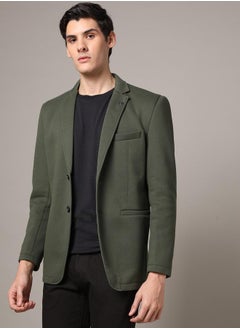 Buy Notch Lapel Single Breasted Blazer with Button Cuff in Saudi Arabia