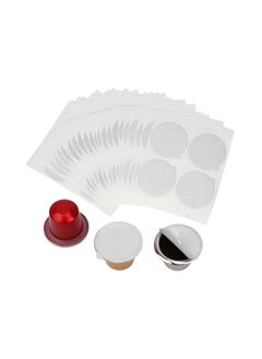 اشتري Aluminum Foils Lids, Aluminum Espresso Lids Foil Seals Stickers,  for Reusable Espresso Capsules, Refillable Coffee Pods, Stainless Steel Cups Filters for Nespresso Original Line Machines (100 Pcs) في الامارات