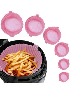 Buy 6pcs Reusable Silicone Air Fryer Round Liners – Assorted Sizes for Versatile Cooking in Egypt