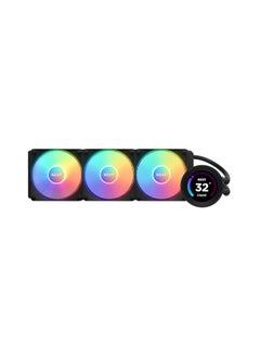 Buy NZXT Kraken Elite 360 RGB AIO Liquid CPU Cooler, 360mm Aluminum Radiator, 2.36" LCD Display, 3 x 120mm PWM Fans, 1800 RPM Fan Speed, 78.86 CFM Airflow, 15.75" Nylon Rubber Tubing, Black | RL-KR36E-B1 in UAE