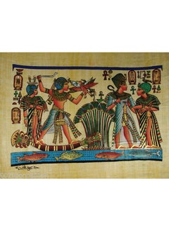 اشتري Authentic Egyptian Egypt Original Hand Painted Painting Papyrus Paper Pharaoh Ancient 12X16 (30X40 Cm) Mena Hunting Fishihng Party Cartouche Hieroglyphic Scroll History Pharaohs Papyri Hieroglyphics في مصر