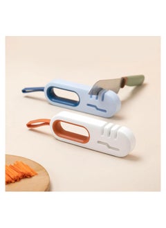 Buy Household Knife Sharpener Multifunctional 4 in 1 Stainless Steel Sharpener 3 Stage Quick Sharpener Sharpening Scissors Knife Kitchen Tools (Orange) in Egypt