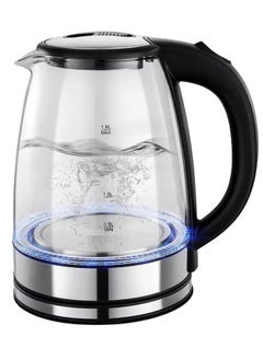 Buy Electric Glass Cordless Kettle with Auto-Shut Off Function 1.8L 1500W Black/Silver RE-11604 in Saudi Arabia