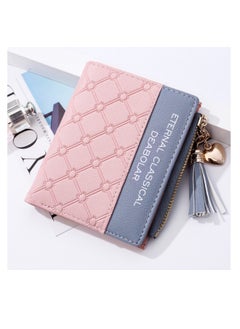 Buy Women Wallet  Leather Short Wallet Bifold RFID Blocking Wallet Credit Card Holder Organizer with Zipper Pocket Mini Lady Purse in UAE