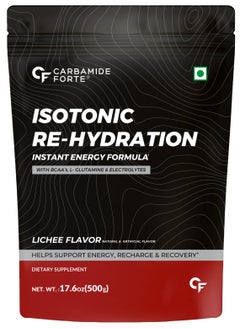 Buy Carbamide Forte Isotonic Powder | Pre Workout Supplement | Instant Energy Drink for Workout | Electrolyte Powder with added BCAA & L Glutamine - Litchi Flavour - 500g (Pack of 1) in UAE