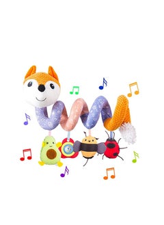 اشتري ORiTi Car Seat Toys, Infant Baby Orange Fox Spiral Plush Activity Hanging Toys for Car Seat Stroller Bar Crib Bassinet Mobile with Music Box BB Squeaker and Rattles（Orange） في الامارات