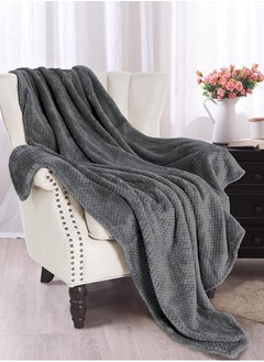 Buy Soft Waffle Fleece Blanket Single Size(170X200 CM) No Shed,No Pilling Plush Cozy Throw 300 GSM Lightweight Blanket For Bed, Couch , Chair , Sofa And Camping,Wenge in UAE