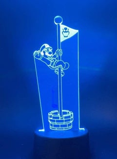 اشتري LED Multicolor Night Light Game Super Mario Touching The Goal Pole Flag Cool Gift for Kids Child Decoration Table Desk 3D Lamp في الامارات