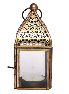 Buy HILALFUL Handmade Lantern, Small | Suitable for Living Room, Bedroom and Outdoor | Perfect Festive Gift for Home Decoration in Ramadan, Eid, Birthdays, Weddings | Made of Iron | Clear Glass in Saudi Arabia