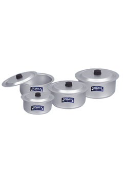 اشتري Sonex Anodized Aluminum Salvano 4x7 Cooking Pot Set – 4-Pot Bundle with Lids, Traditional Design, Ideal for Biryani, Rice, and Curry, Sizes 26.5 cm, 29 cm, 31.5 cm, 33.5 cm في الامارات