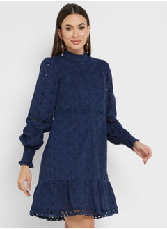 اشتري Puff Sleeve Button Down Dress في الامارات