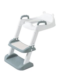 اشتري Toilet Training Seat with Pedal Stool Ladder, Foldable Toddler Toilet Seat with Anti-Slip Pads, 2 In 1 Kids Potty Training Toilet Splash Proof Plate Suitable for Boys and Girls (Grey) في الامارات