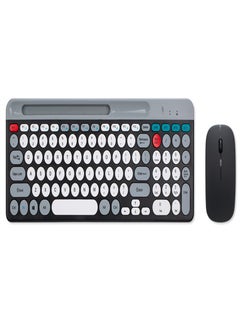 Buy Round Key Cap Retro Wireless Bluetooth Keyboard And Mouse Set Black in Saudi Arabia