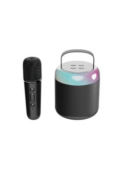 Buy Mini Bluetooth Speaker KTV Microphone Set Y2 black single wheat version in UAE