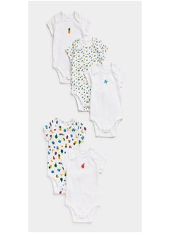 Buy Fruit Short Sleeved Bodysuits 5 Pack in UAE