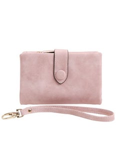 Buy Multifunctional Leather Ladies Wallet Pink in Saudi Arabia