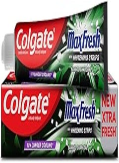 اشتري Colgate Max Fresh Toothpaste, with Whitening Strips, Bamboo Charcoal Toothpaste 100 ml في مصر